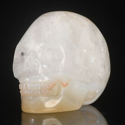 1.54  Natural Agate&Quartz  Hand Carved Crystal Skull  Healing Figutine#36N06  • 8.11€