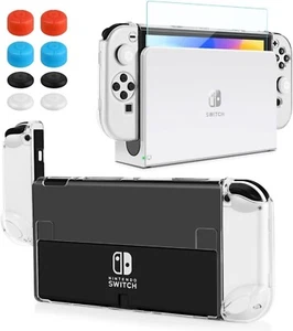 Switch OLED Clear Shell Game Controller Shockproof Protective Cover Split - Picture 1 of 8