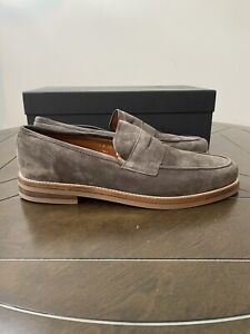Allen Edmonds Newton Penny Loafer Anthracite Suede Size 10D Italy Gray Slip On