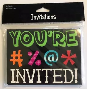 Holy Bleep You’re How Old Party Invitations "You're Bleep Invited” #%@* - Picture 1 of 12
