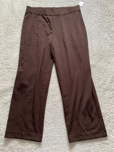 Studio Works Straight Women Petite Size PXL Brown Elastic Waist Pants (D1) - Picture 1 of 9