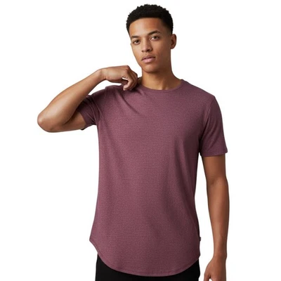 Camisa para hombre On The Byas pequeña ajustada alta/granate/mangas cortas/micro malla tejida Foto 1 de 4