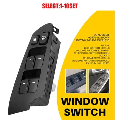 Power Window Switch Driver LH Side Fit 2010-2013 Kia Forte 14Pins 14567144 1-10x - Imagem 1 de 4