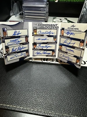 Libro de historia Leaf 2025 Dominant Dozen automático Ryan Johnson Maddux Clemens #/5 Foto 1 de 3