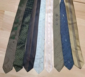 Necktie Lot 8x SKINNY MCM jazz mara Vintage Rockabilly 50s 60s ratpack AS IS - Picture 1 of 19