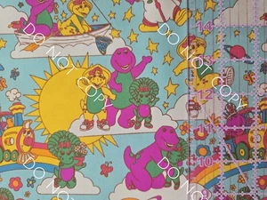 Custom Cotton Woven Fabric TV Show Toddler Barney By The 1/4 Yard 9x56 - Picture 1 of 2