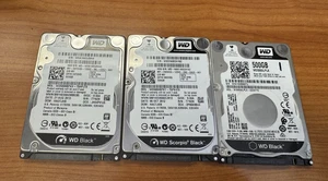 Lot of 3 Western Digital WD5000LPLX WD5000BPKT WD5000BPKX 500GB 2.5" SATA II HDD - Afbeelding 1 van 1