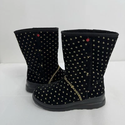 Nuevo sin caja I Heart UGG Australia Negro Gamuza Corazones Dorados 1007126 - EE. UU. Talla 5 Nuevo Foto 1 de 4
