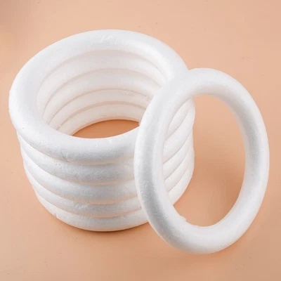 6pcs 8" 20cm Foam Wreath Styrofoam Ring for Floral Art Craft xMas Wedding Decor - Image 1 of 4