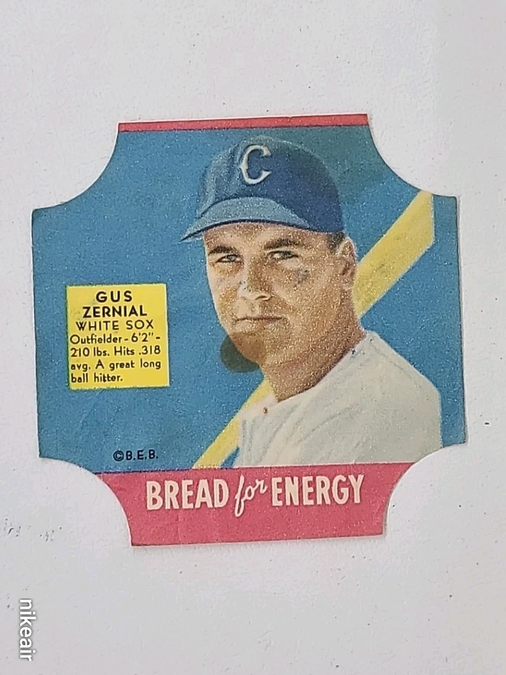 Etiquetas de pan Fischers 1951 Gus Zernial Medias Blancas de Chicago Foto 1 de 2