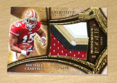 2009 UD Exquisite Michael Crabtree/Maclin patch 26/50 - Image 1 of 2