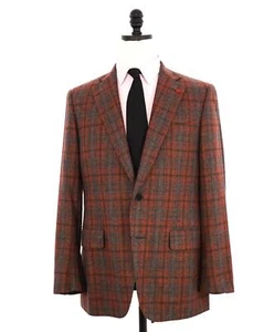 $4,695 ISAIA - Cashmere/Wool "DANDY ATTITUDE" Rust/Gray Check Blazer - 40R - Picture 1 of 10