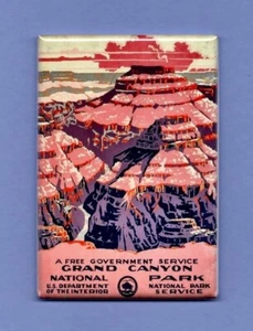 NATIONAL PARK SERVICE TRAVEL POSTER *2X3 FRIDGE MAGNET* GRAND CANYON ARIZONA AZ - Picture 1 of 2