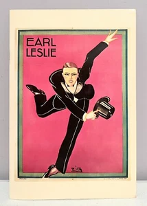 Vintage Art Deco Giant Postcard Of The French Male Cabaret Dancer Earl Leslie - Picture 1 of 2