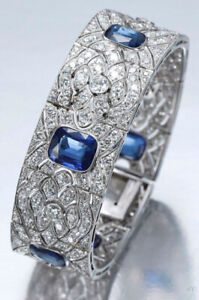 Emerald Shape Blue Lab Created Sapphire Bright Polish Women's Tennis Bracelets