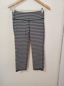 Women's ATHLETA Leggings - S - Black - Stripes - Ankle - Yoga Gym Running Casual - Picture 1 of 5