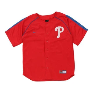 Age 11-12 Philadelphia Phillies Nike MLB Jersey - Medium Red Polyester - Picture 1 of 9