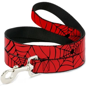 Spider-Man Spiderweb Red & Black Dog Leash by Buckle-Down - Picture 1 of 2