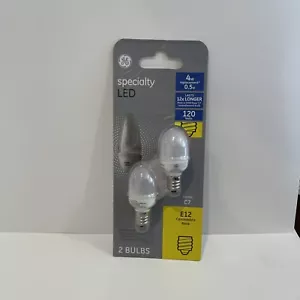 GE C7 E12 (Candelabra) LED Bulb Soft White 4 Watt Equivalence 2 pk - Picture 1 of 12