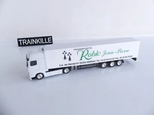 1:87 / CAMION AVEC REMORQUE MARQUAGE PERSONNALISE FRANCAIS TRANSPORT ROBIC - Picture 1 of 3