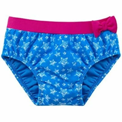SCHIESSER Baby-Mädchen Schwimmwindel BadeSlip Badehose blau pink LF40+ Gr. 62/68 - Bild 1 von 4