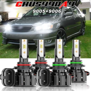 Fit Toyota Corolla 2005 2006-2008 4x LED Headlight High Low Beam Bulbs 9005+9006 - Bild 1 von 16