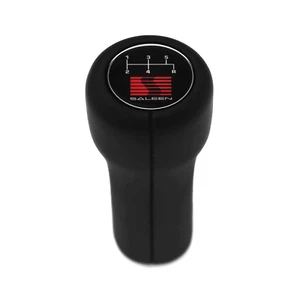 FORD MUSTANG 1979-2004 SALEEN RED WEIGHTED GEAR KNOB 5 SPEED LEATHER M12x1.75 - Picture 1 of 6