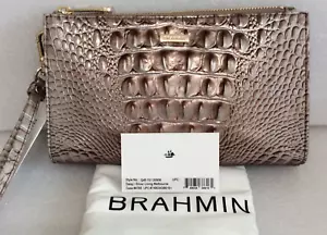 Brahmin Silver Lining Daisy Melbourne Genuine Leather Wristlet Clutch Bag NWT - Picture 1 of 6