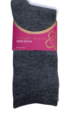 Calcetines Charter Club para mujer grises talla única mezcla de rayón suave comodidad diaria Foto 1 de 2