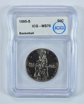 1995-S Olympic Basketball Commemorative Half Dollar MS70 ICG *3836 - Image 1 of 4