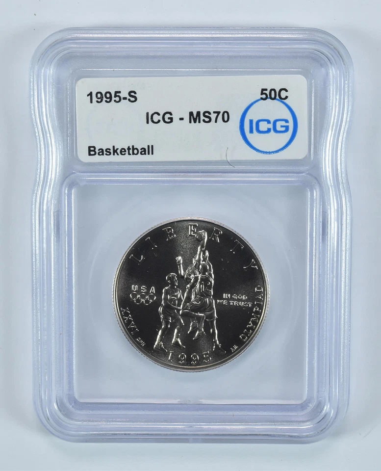 1995-S Olympic Basketball Commemorative Half Dollar MS70 ICG *3836 - Image 1 of 4