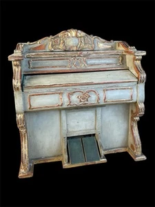Antikes Miniatur Klavier Barock Stil Gefasst Mechanismus Ca. Um 1900 Unikat Rar - Bild 1 von 21