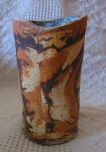 Rizzo Pottery, vaso da 6 1/2" con smalto ondulato - Foto 1 di 6
