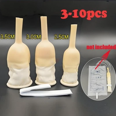 3-10pcs Male External Catheter Disposable Urine Collector Latex Urine Bags - Image 1 of 4