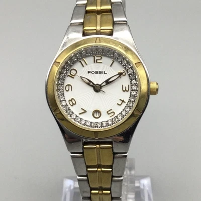 Reloj Mujer Fossil Glitz ES-1741 28mm Dos Tonos Inoxidable Batería Nueva 6.75" Foto 1 de 4