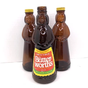 3 Mrs Butterworth's Glass Syrup Bottle 12 oz Vintage Amber Color - Picture 1 of 15