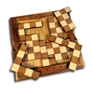 Chess Royal Wooden Puzzle | Chess Board and Brain Teaser - Picture 1 of 4