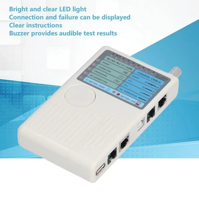 Network Cable Tester 4 In 1 Coaxial Wire Testers For RJ45 BNC RJ11 USB - Image 1 of 4