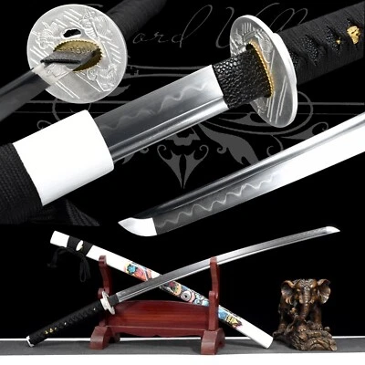 Katana hecha a mano de 103 cm/acero T10/lista para batalla/espada samurai/hoja de alta calidad Foto 1 de 4
