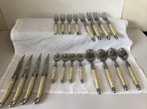 Jean Dubost Laguiole (7) 5-teiliges Servierbesteck Elfenbein BIENE Set + 10 andere Teile - Bild 1 von 24
