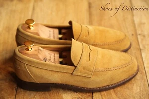 Alfred Sargent Grenada Tan Beige Suede Shoes Penny Loafers Men's UK 8 US 9 EU 42 - Picture 1 of 10