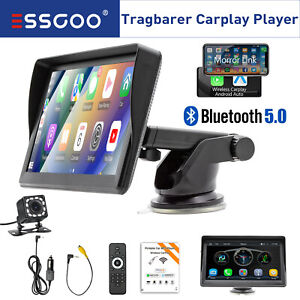 7 Zoll Autoradio Tragbar Monitor Carplay Android Auto USB TF FM Bluetooth Kamera