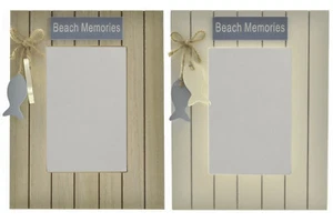 Wooden Seaside Beach Memories Mirror Frame Shabby Chic Nautical 2 Designs - Picture 1 of 1