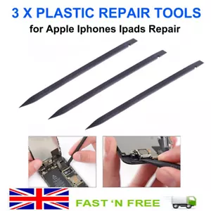 3X BLACK NYLON PLASTIC SPUDGER PRY TOOL FOR IPHONE IPAD TABLET LAPTOP REPAIR UK - Picture 1 of 2