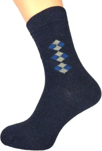 Men's Wool Blend Socks – Diamonds Pattern– Supersoft Warm Boot Socks – Size 7-11 - Picture 1 of 2