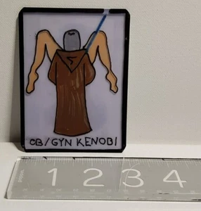 KÜHLSCHRANKMAGNET ORIGINAL POP ART NEU ÖLFARBE HANDGEZEICHNET OBI-WAN KENOBI - Bild 1 von 2