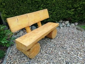 Rustikale Gartenbank 150cm Holz Bank Geschenk Geburtstag - Bild 1 von 3