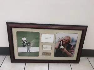GREG NORMAN GOLF GREAT WHITE SHARK PORTRAITS SIGNED FRAMED 22X37 - PREOWNED - Picture 1 of 4