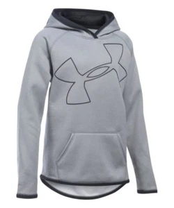Under Armour Storm polar jumbo logo sudadera con capucha nueva con etiquetas niña M YMD gris negro - Imagen 1 de 2
