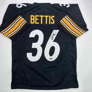 Facsimile Autographed Jerome Bettis Pittsburgh Black Reprint Jersey Size Mens XL - Picture 1 of 4